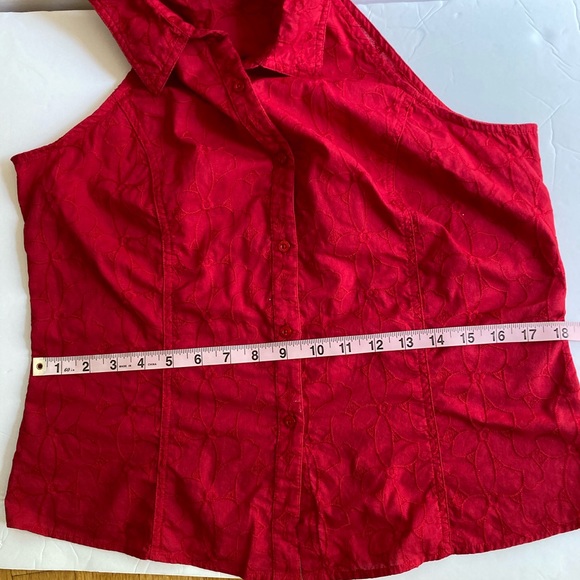 Gloria Vanderbilt | Vintage Halter Button Down Top sz L - Picture 6 of 8